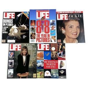 Life Magazine Lot of 5 From 1989 Bombs on Planes Jane Pauley Jackie Onassis etc